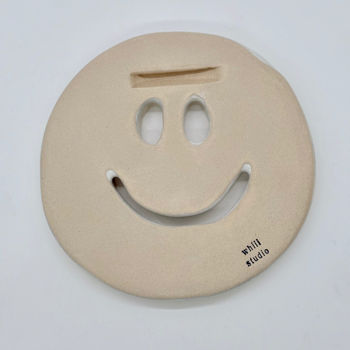Smiley coaster wit (VERKRIJGBAAR OP AANVRAAG)