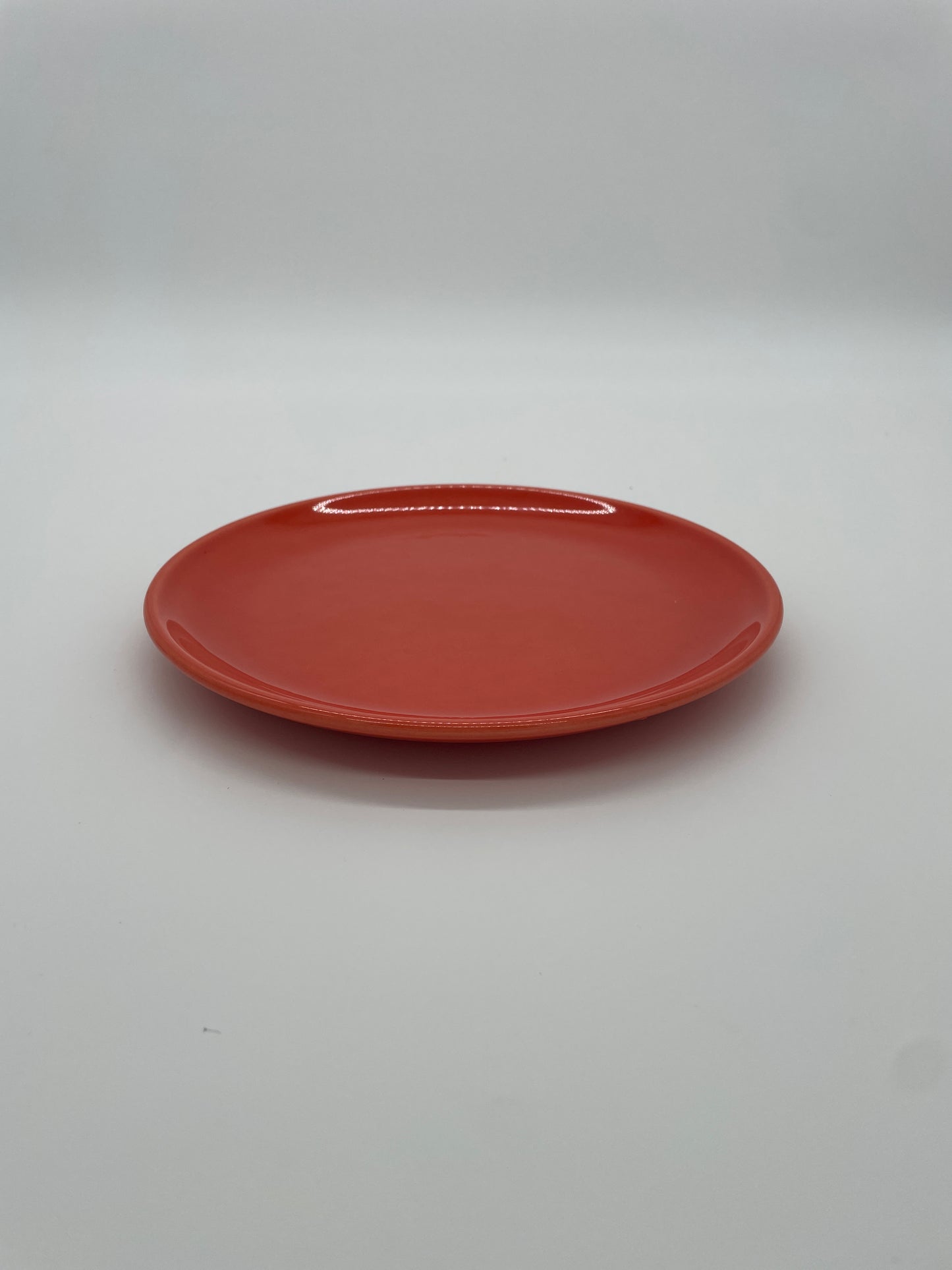 Vintage lunchborden fel koraal 6 stuks