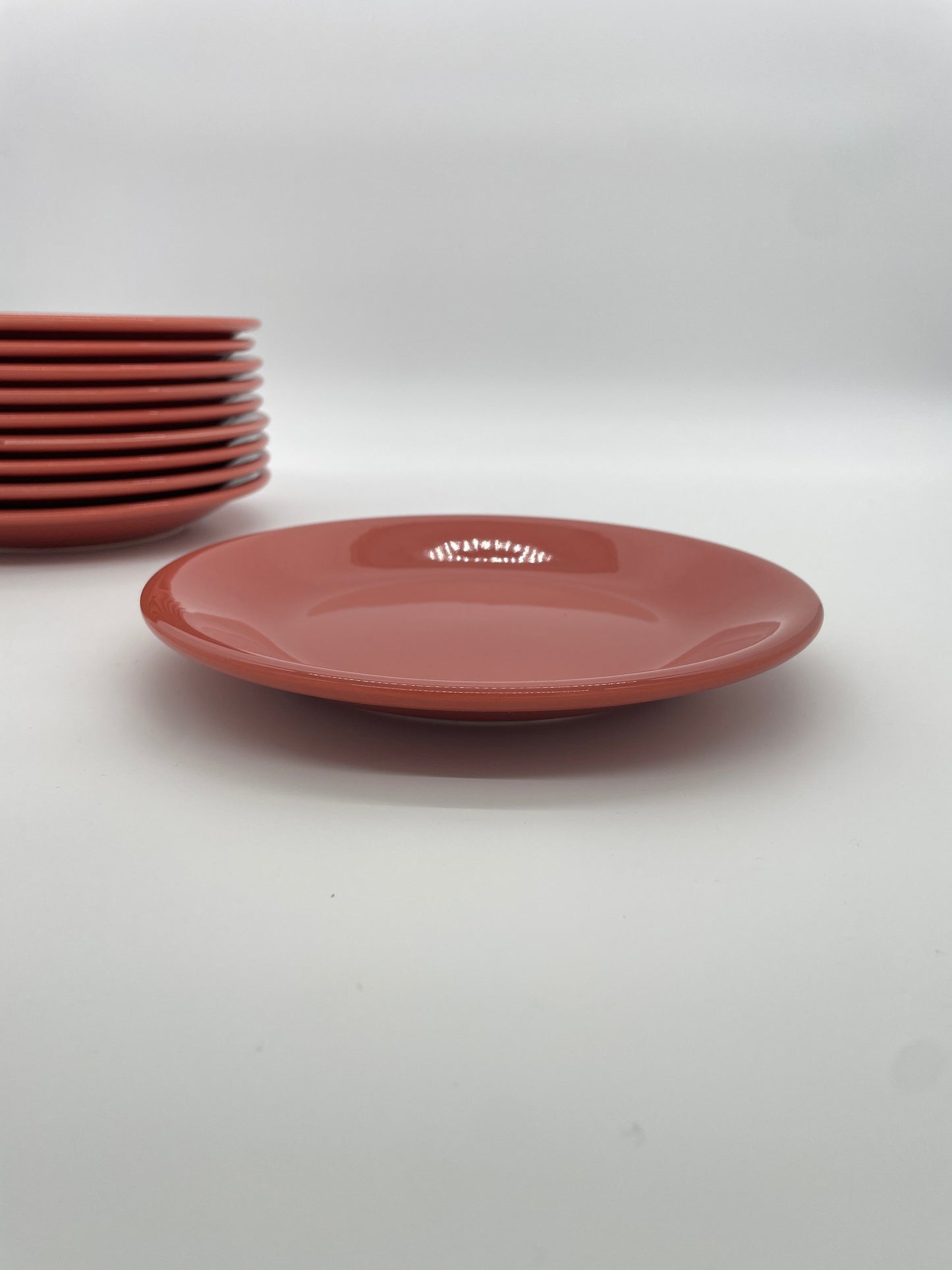 Vintage lunchborden koraal rand 10 stuks