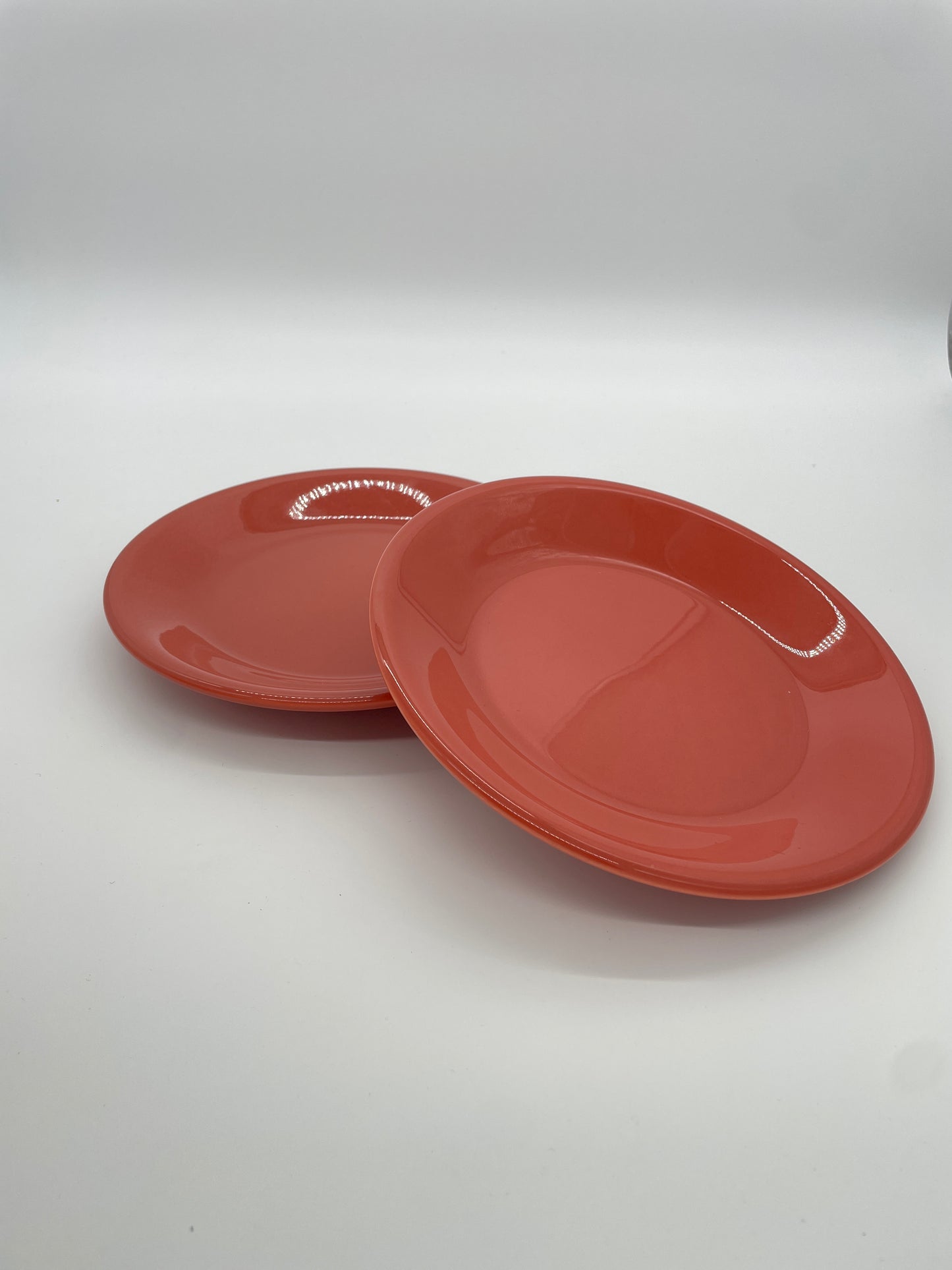 Vintage lunchborden koraal rand 10 stuks