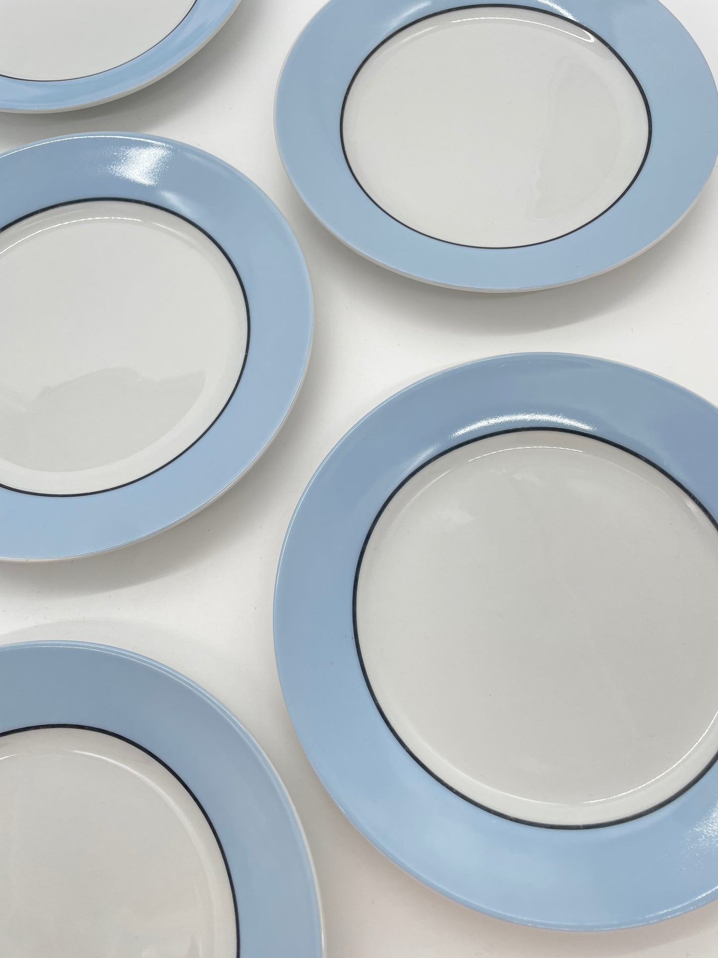 Gebakbordjes wit & babyblauw 6 stuks