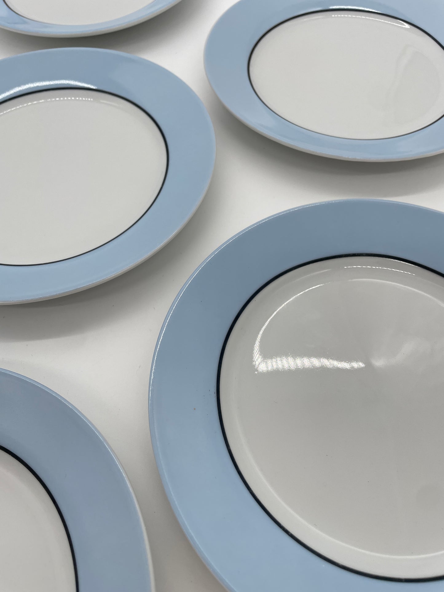 Gebakbordjes wit & babyblauw 6 stuks