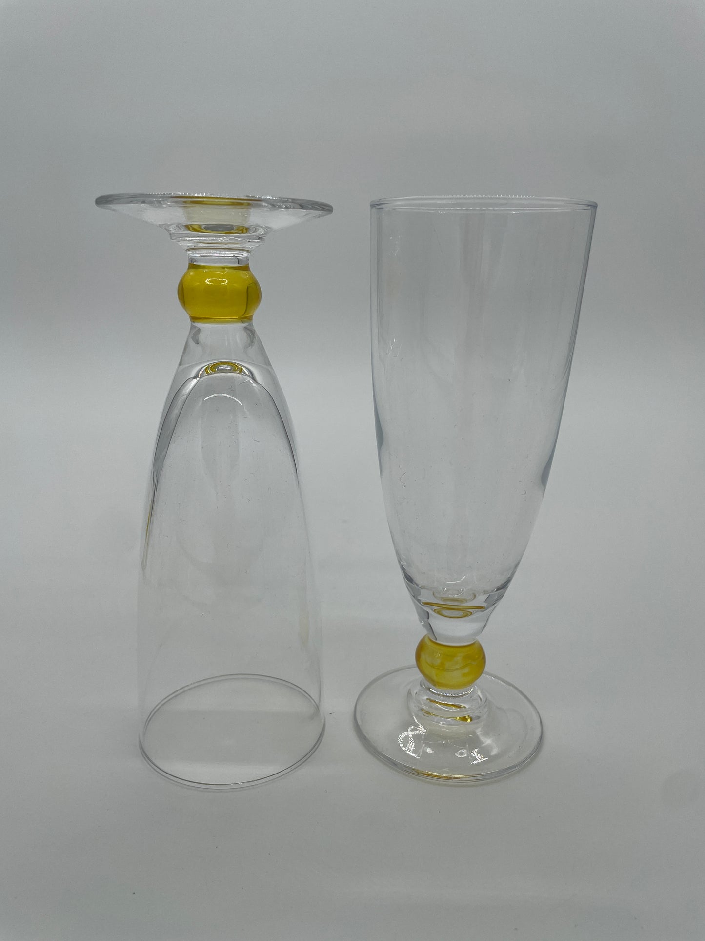 Vintage flutes met geel detail 10 stuks