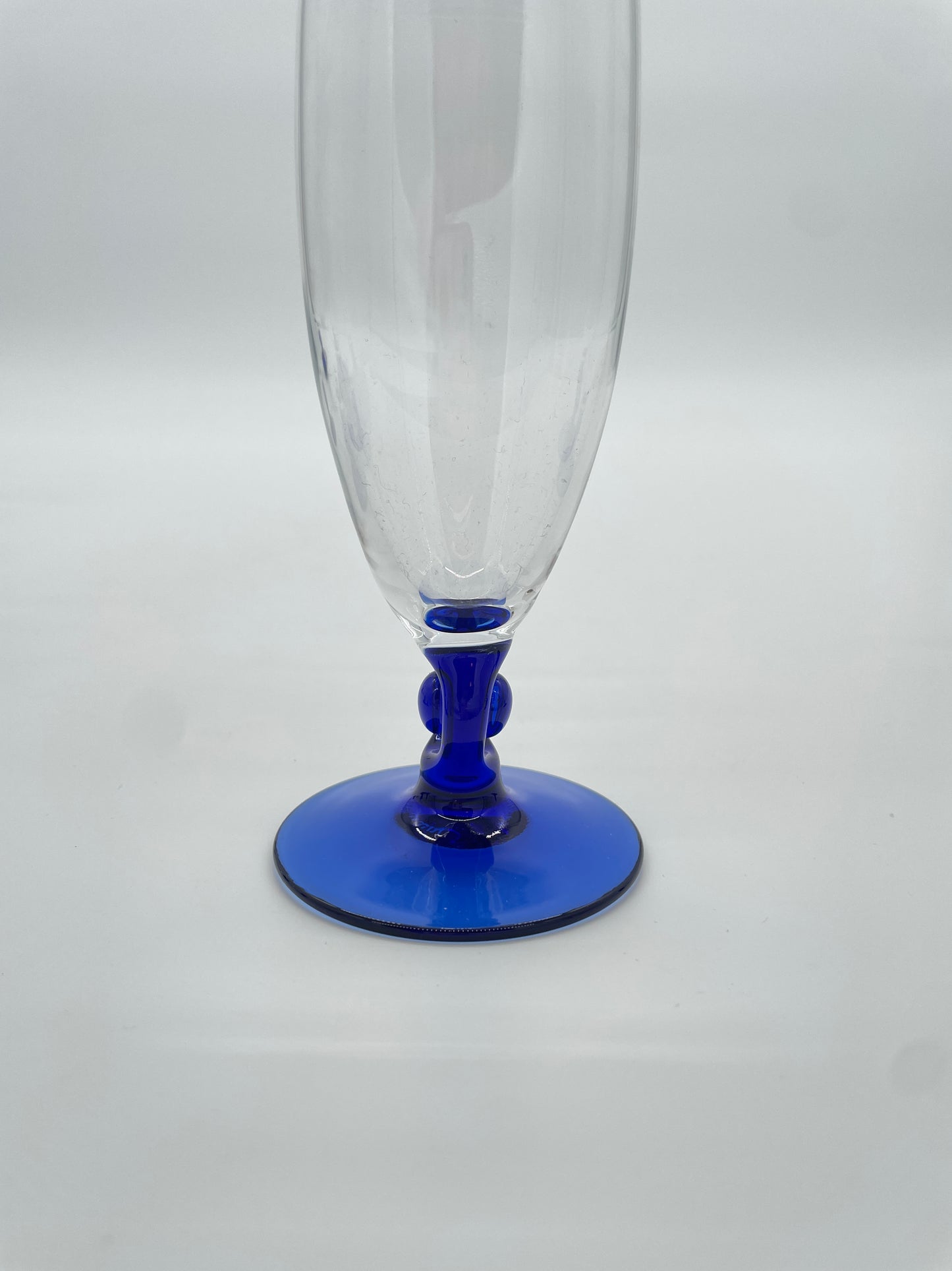 Vintage champagneglazen kobalt blauw 6 stuks