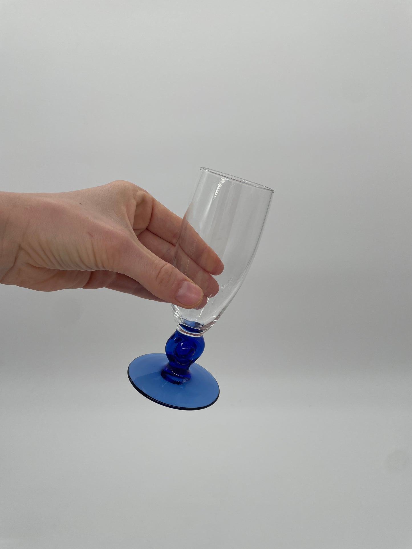 Vintage champagneglazen kobalt blauw 6 stuks