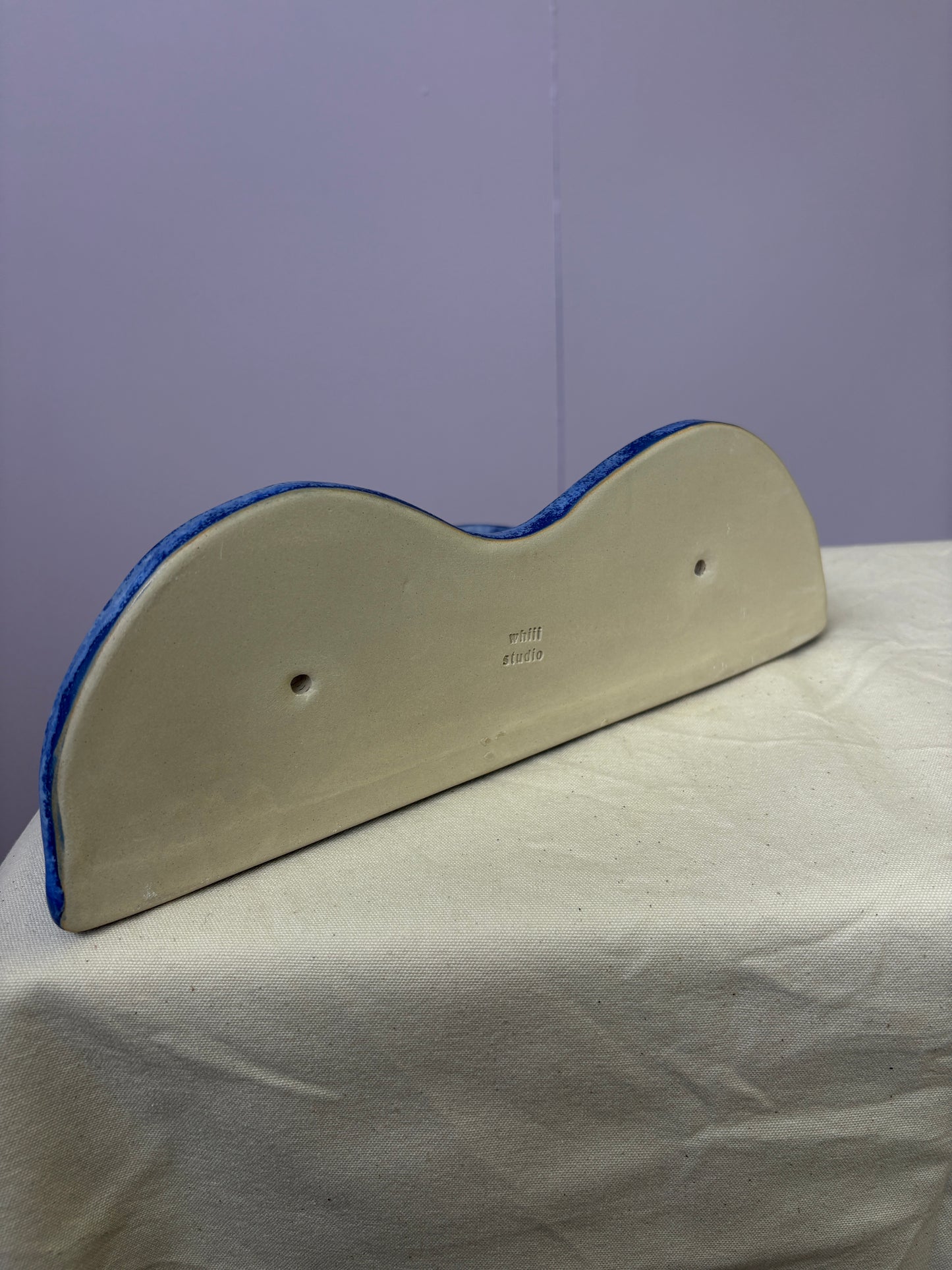 SALE wandplank keramiek blauw