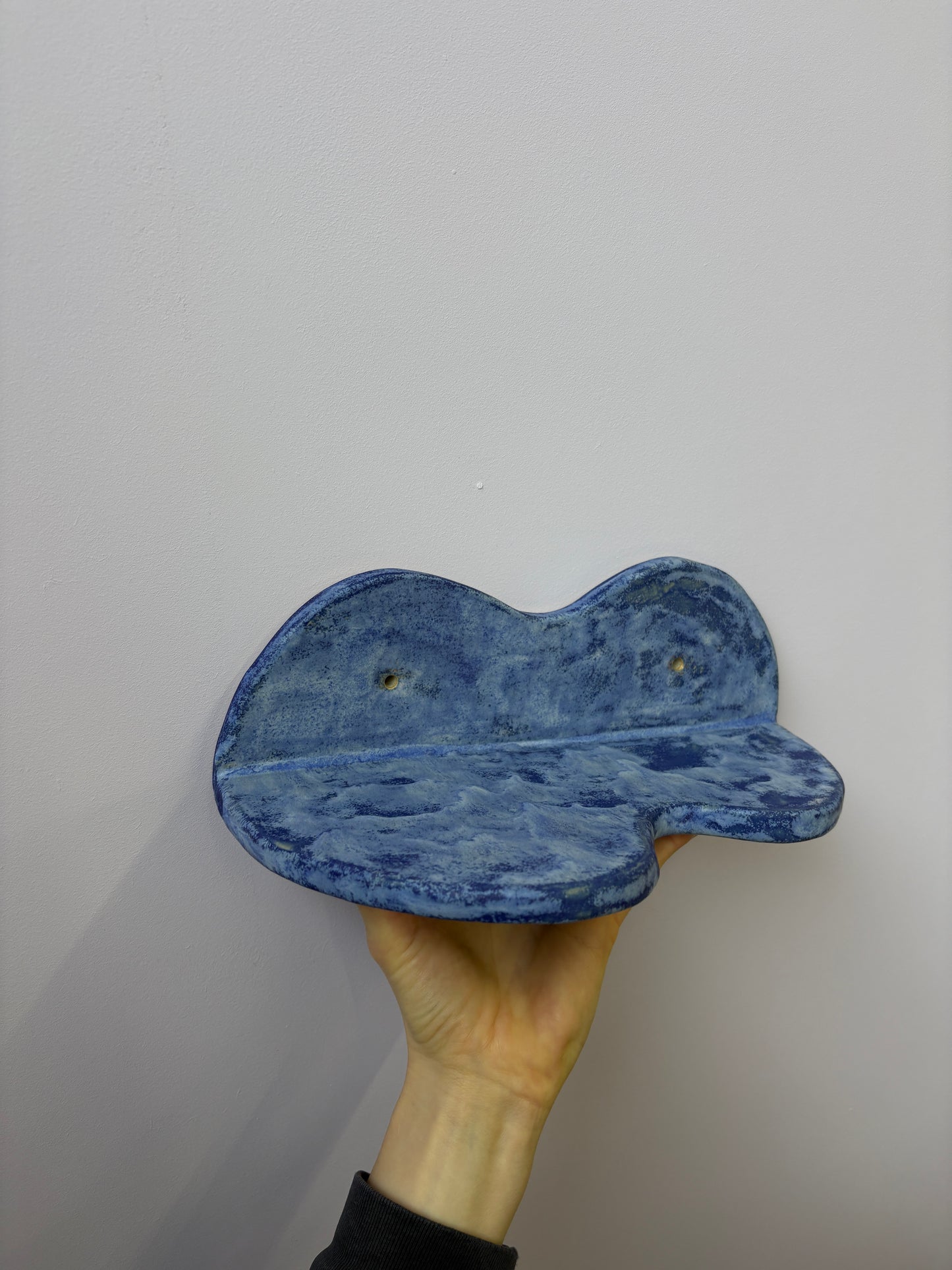 SALE wandplank keramiek blauw