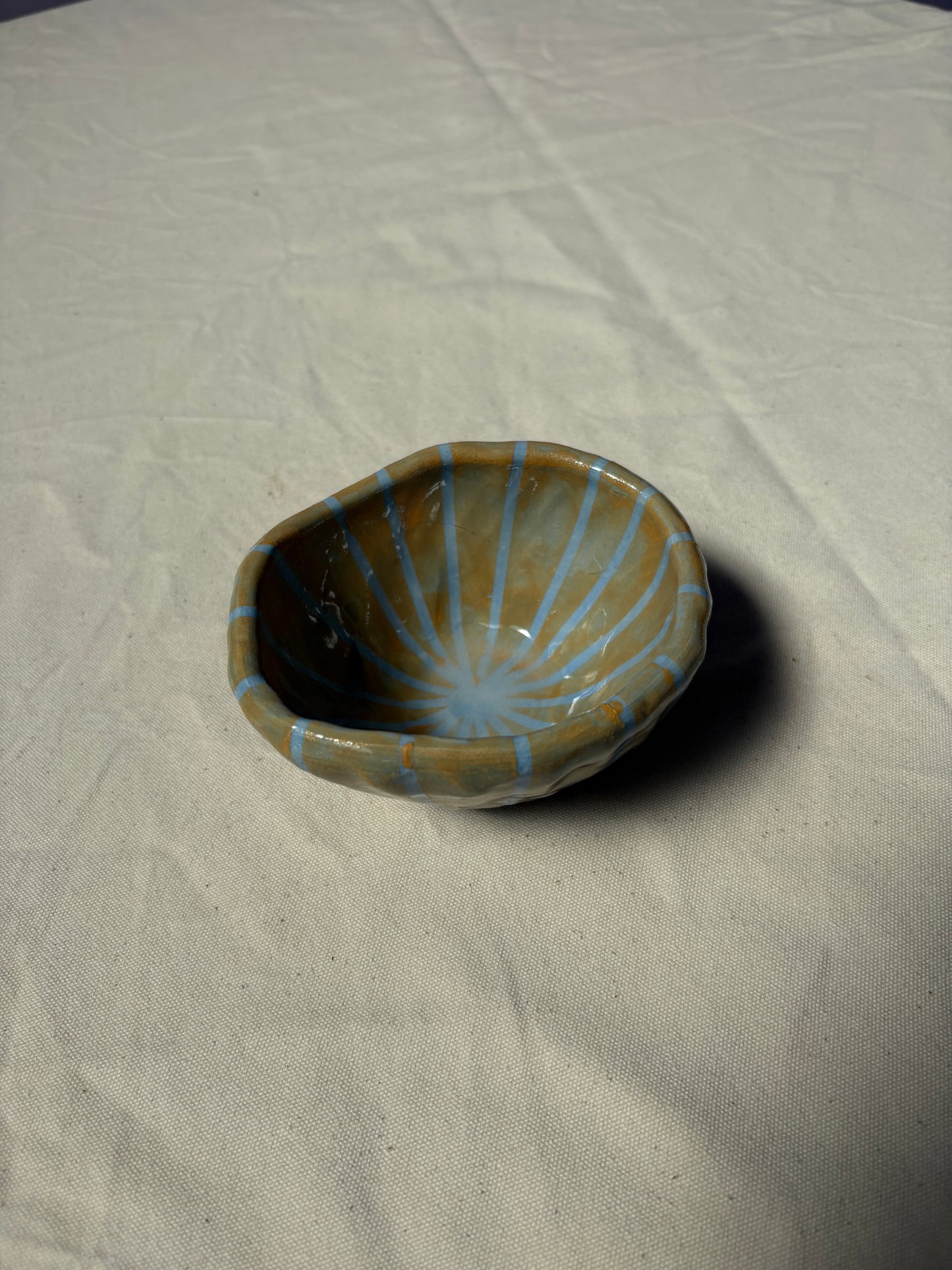 SALE oranje blauw gestreept bakje