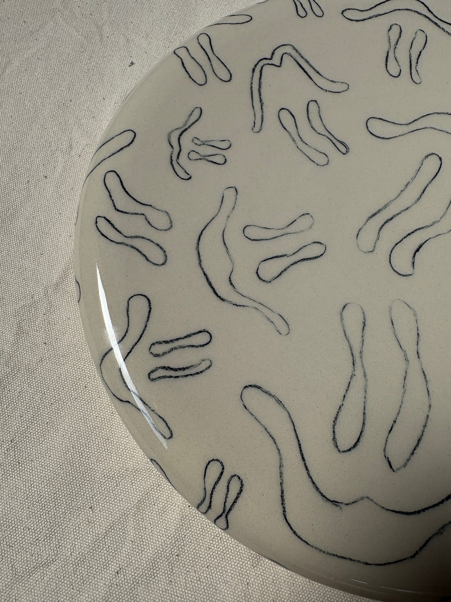 SALE Burrata of salade bord getekende smiley