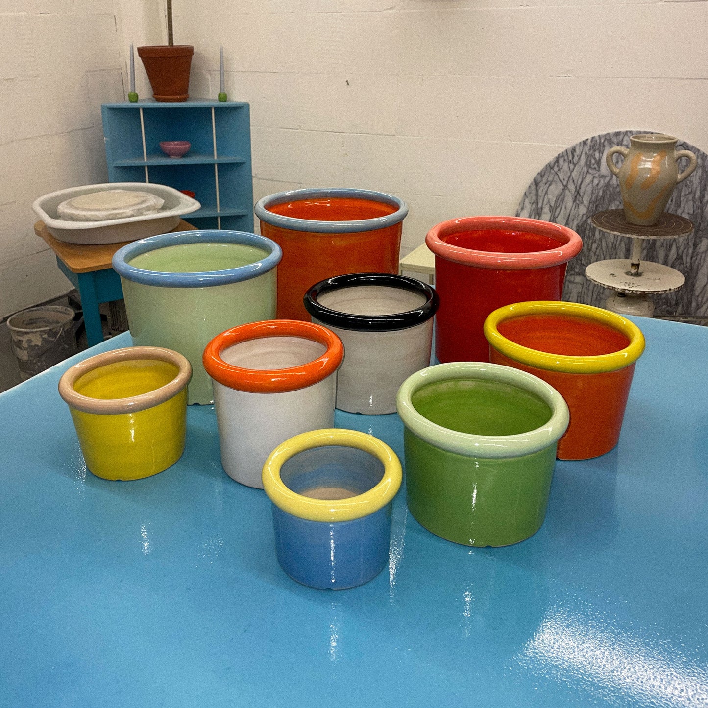 plantenpot zwart & wit (medium)
