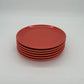 Vintage lunchborden fel koraal 6 stuks