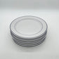Vintage dinerborden wit met donkerblauwe rand 6 stuks
