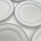 Vintage dinerborden wit met donkerblauwe rand 6 stuks