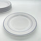Vintage dinerborden wit met donkerblauwe rand 6 stuks