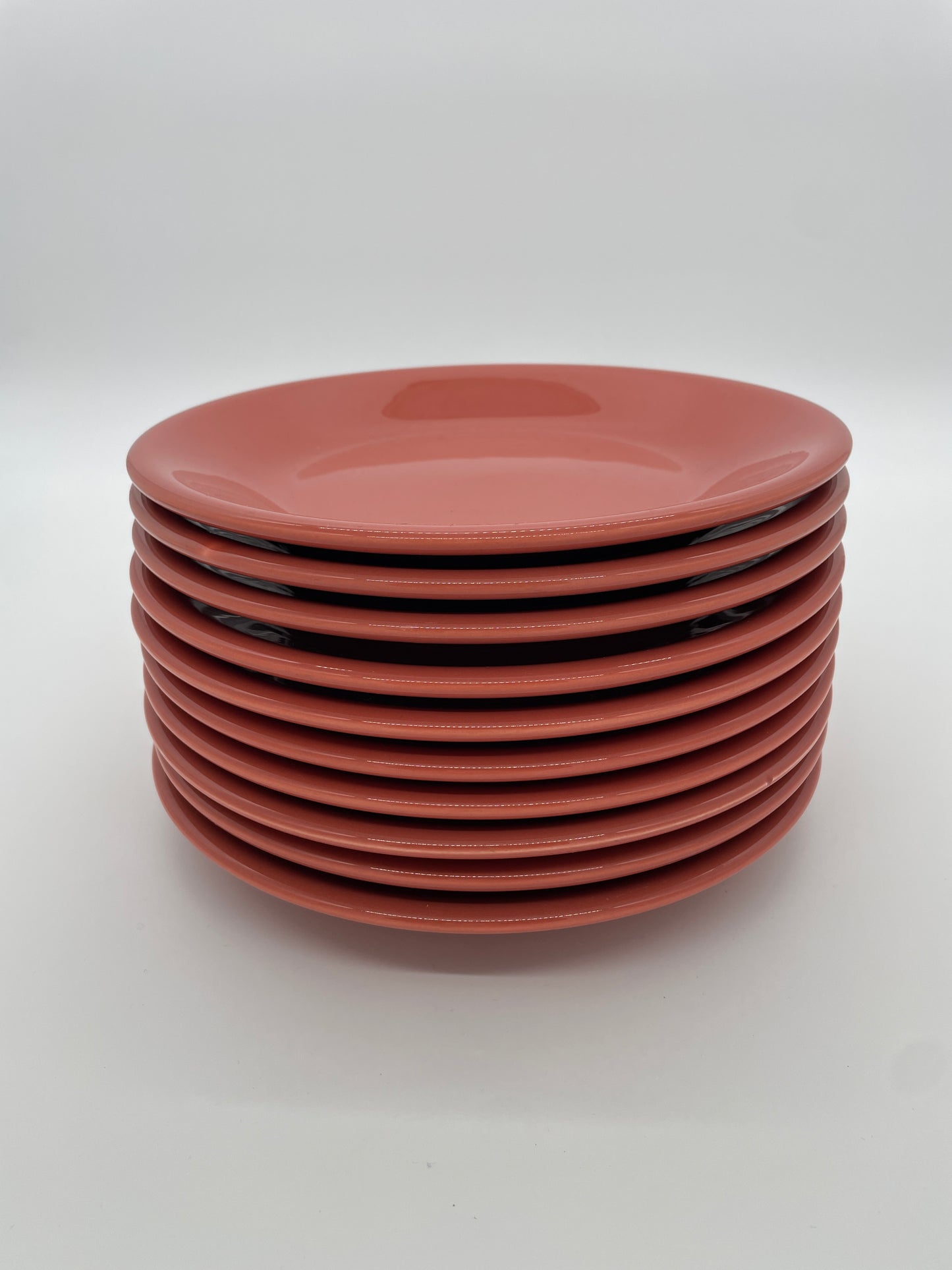 Vintage lunchborden koraal rand 10 stuks