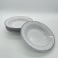 Vintage pastaborden wit met donkerblauwe rand 6 stuks