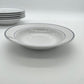 Vintage pastaborden wit met donkerblauwe rand 6 stuks