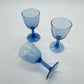 Vintage blauwe wijnglazen