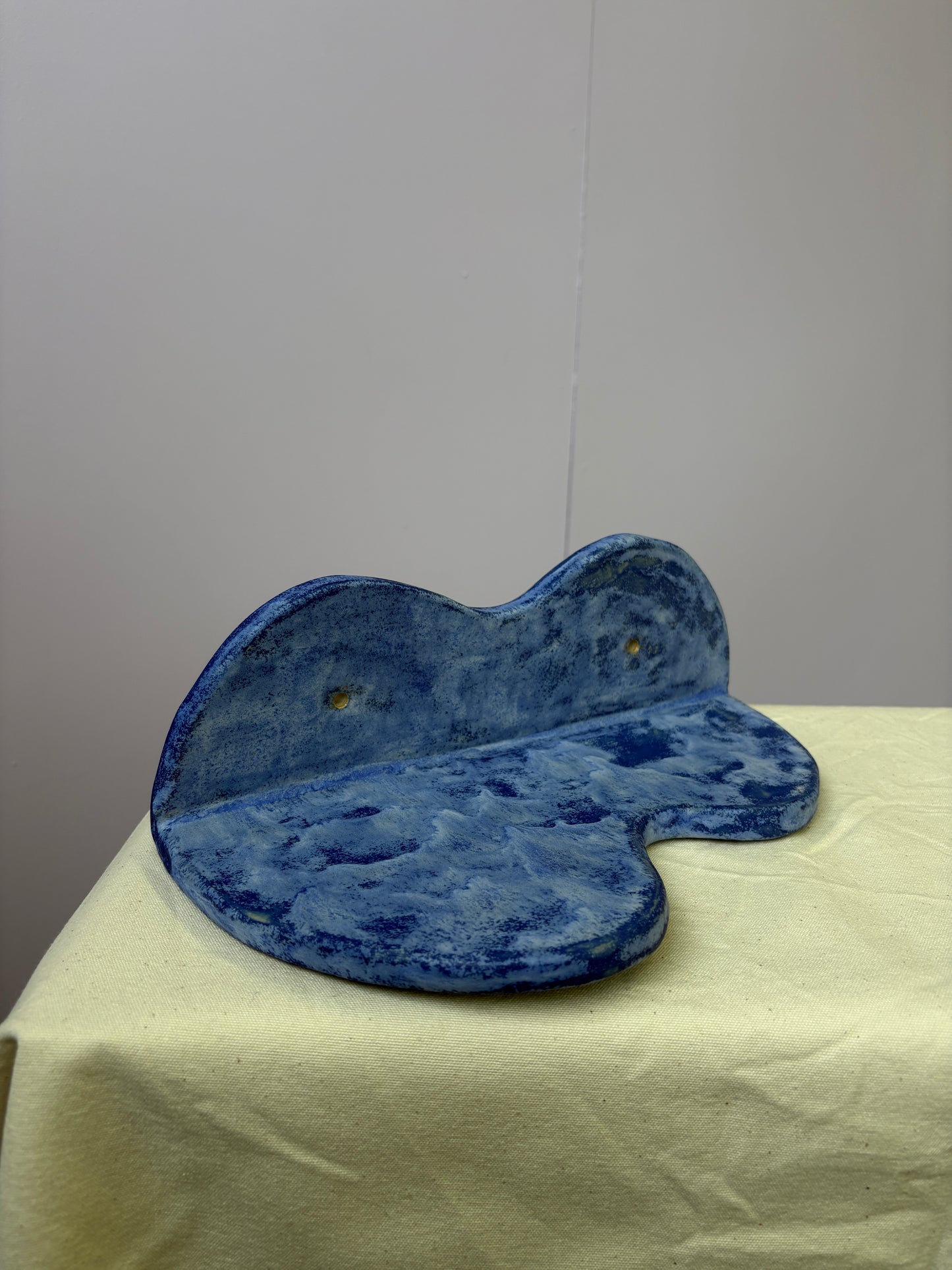 SALE wandplank keramiek blauw