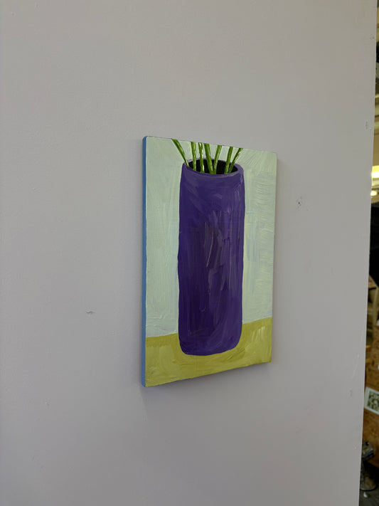 SALE paarse vaas olieverf schilderij