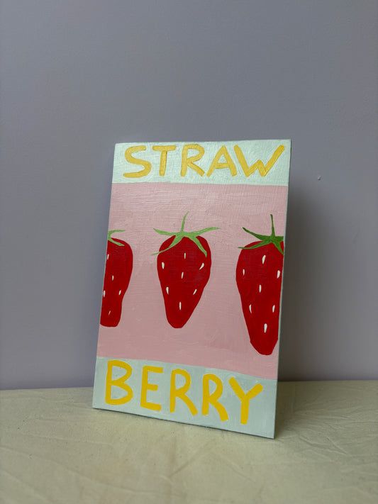 SALE strawberry olieverf schilderij