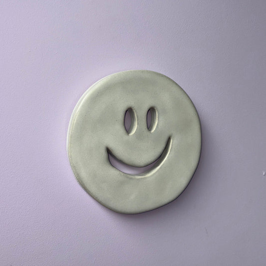 SALE Smiley onderzetter wit