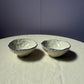 SALE twee kommetjes wit met blauwe rand