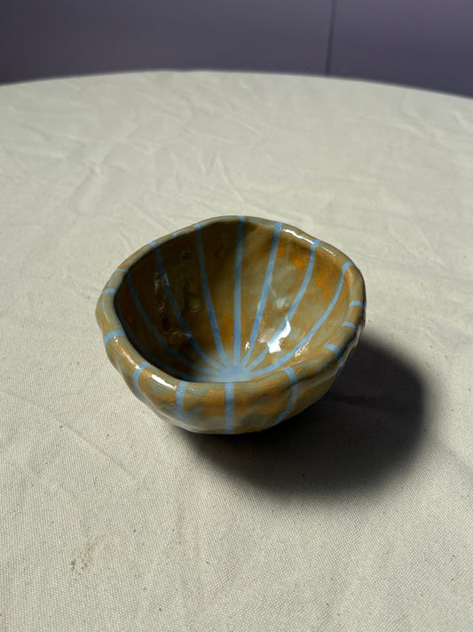 SALE oranje blauw gestreept bakje