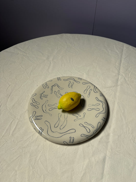 SALE Burrata of salade bord getekende smiley